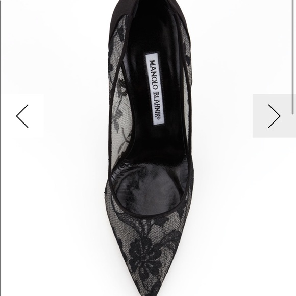 Size 40.5 MANOLO BLAHNIK Lace TUCCIO pumps - Picture 3 of 6